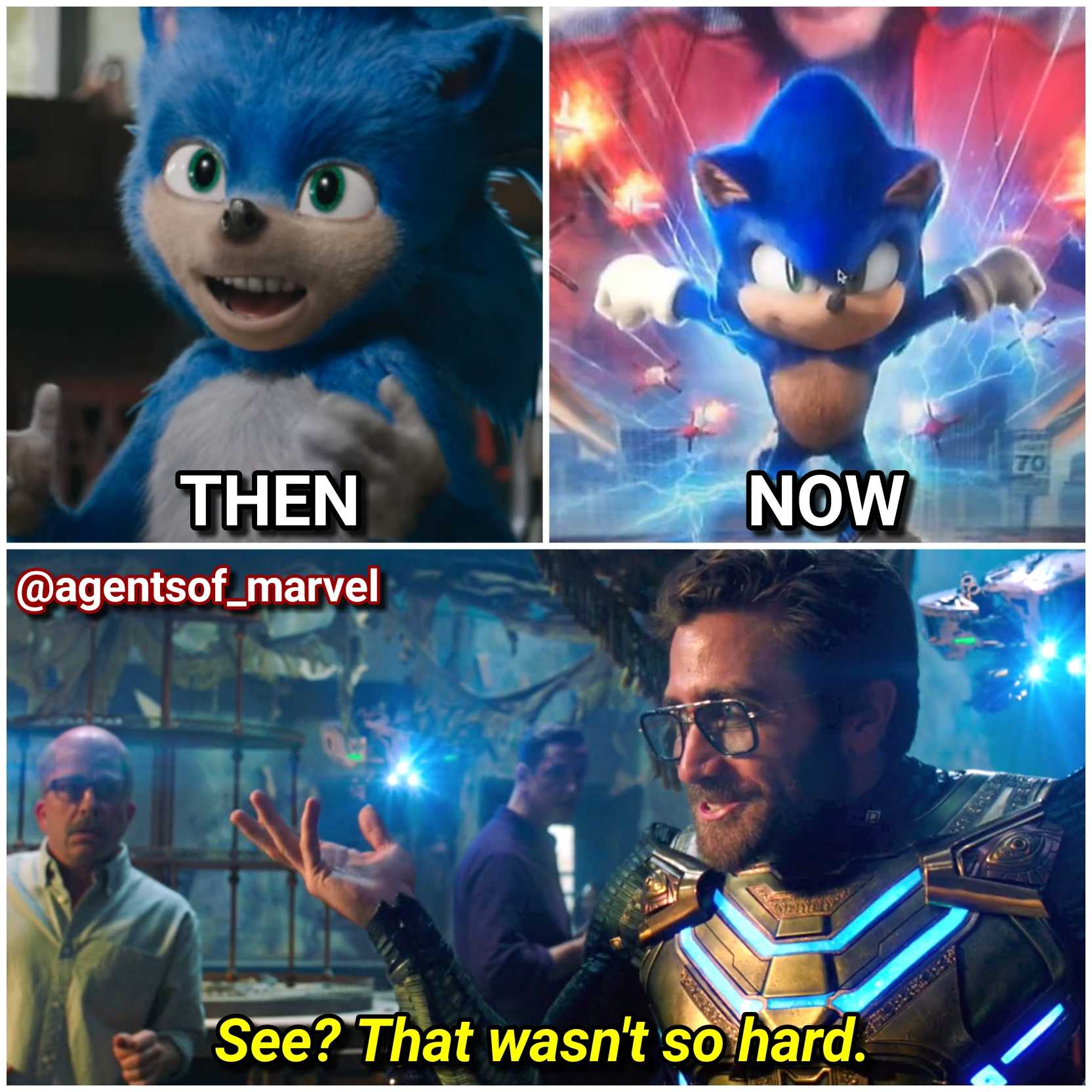 a picture taken from a twitter account of a sonic movie