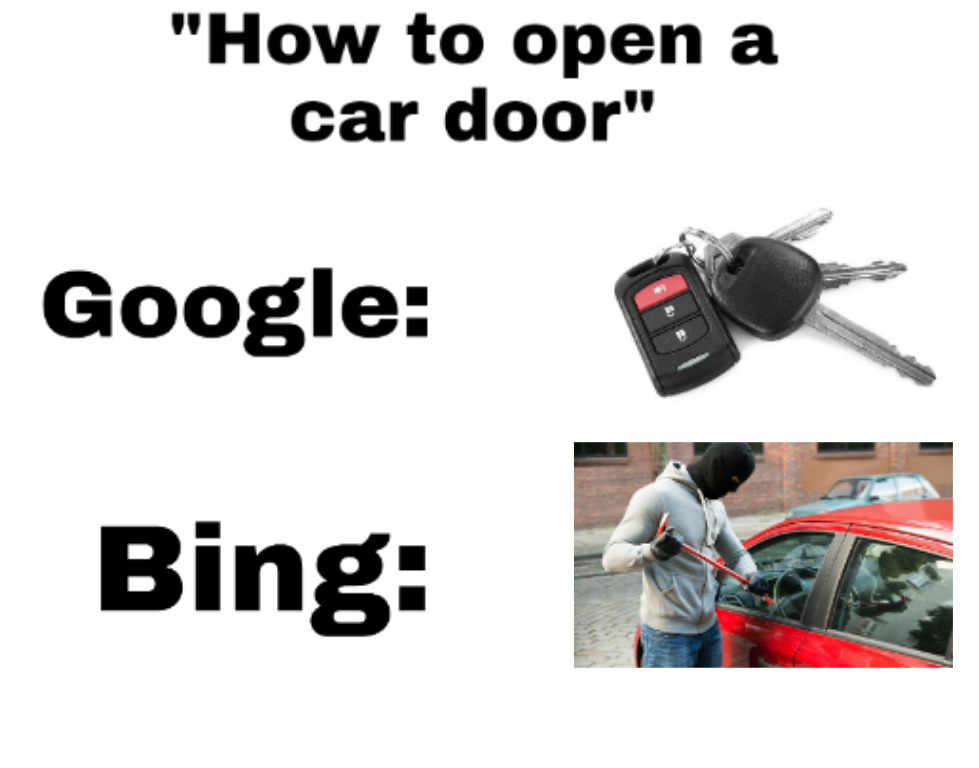 a close up of a car with a key and a google bingg