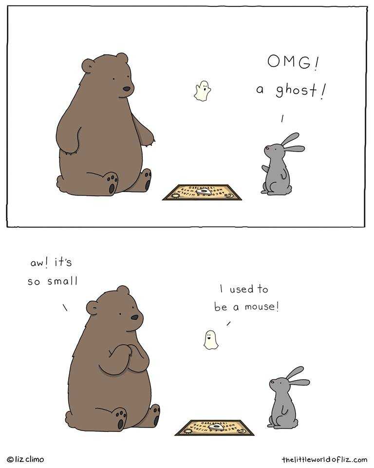 a cartoon of a bear and a rabbit sitting on a rug