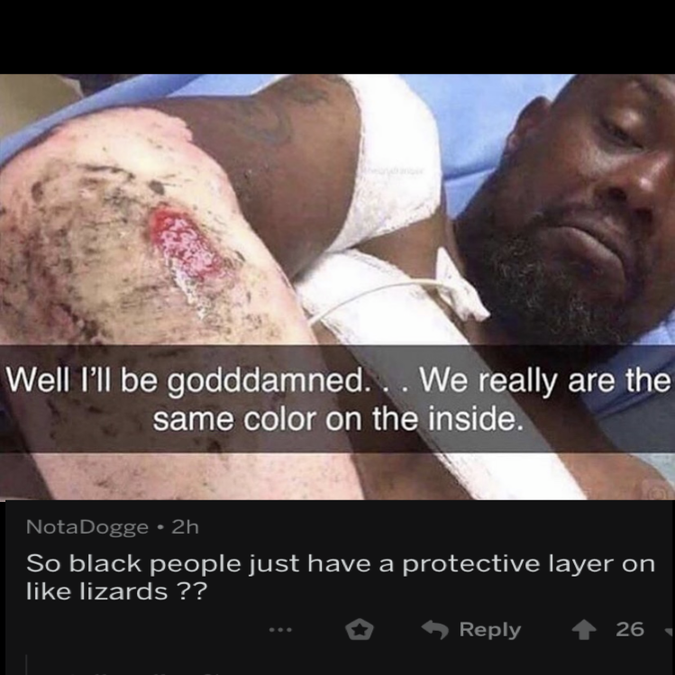 someone has been told to be a black person with a black head