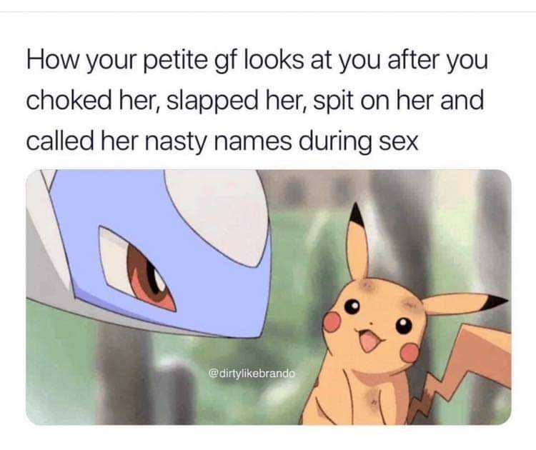 a cartoon picture of a pikachu looking at a woman with a helmet on