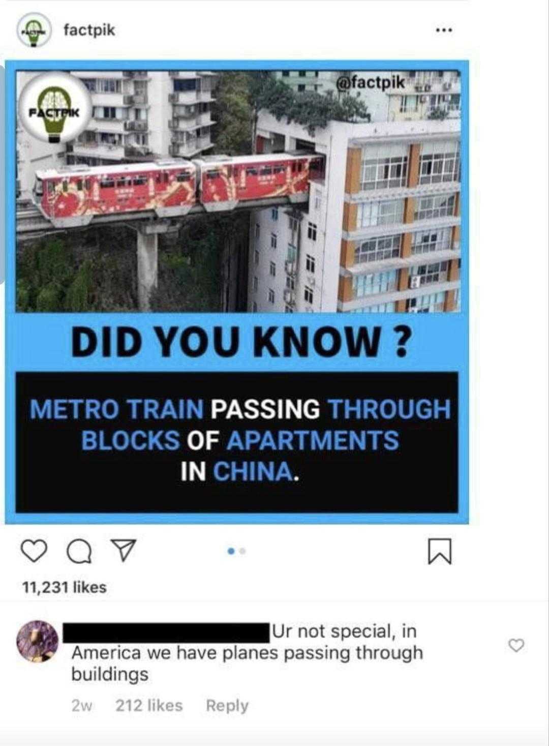 a picture taken on a social media page of a metro train passing through a city