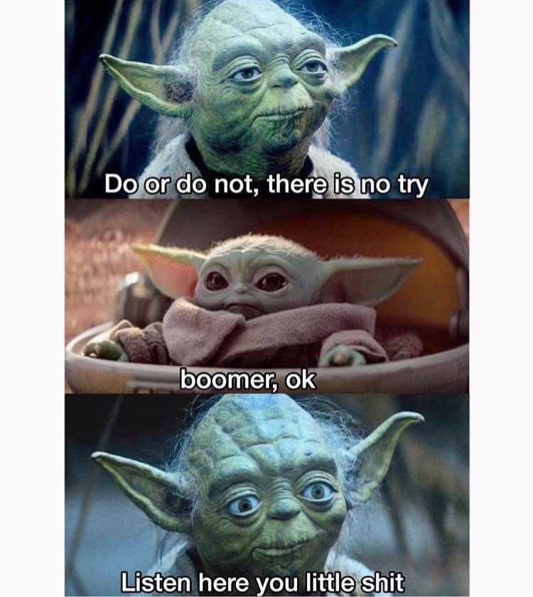 yoda and baby yoda are the same thing in this picture