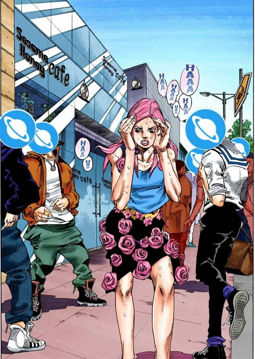 anime characters are talking on their cell phones while walking down the street