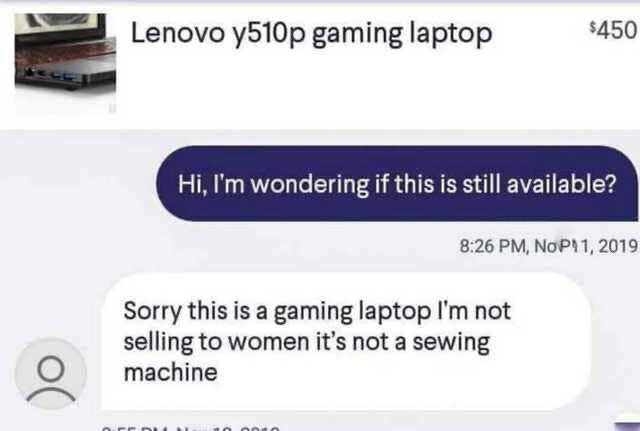 a close up of a text message from a woman about a laptop