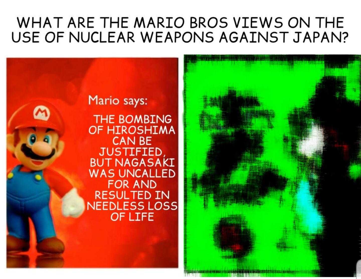 there are two pictures of mario bros with the same text