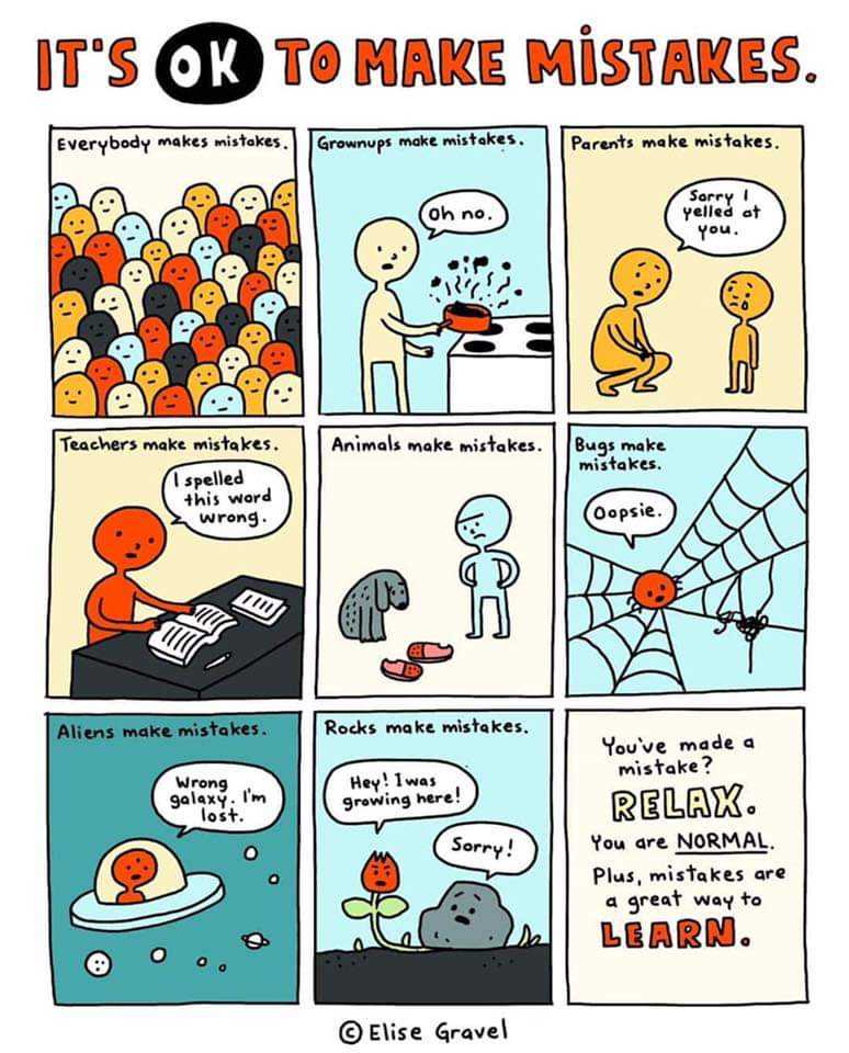 a cartoon of a comic strip with a comic strip about how to make mistakes