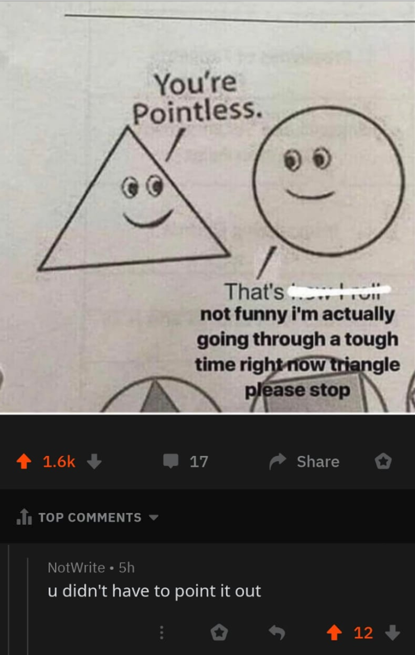 someone is trying to draw a triangle with a pencil