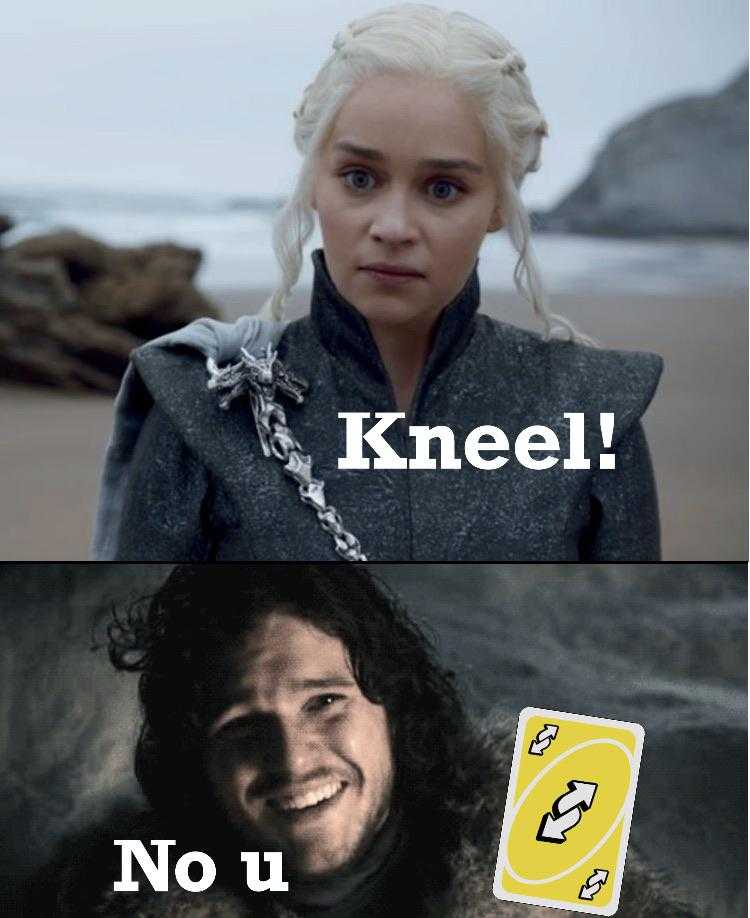 a picture taken from a game of thrones meme of a woman with a card in her hand