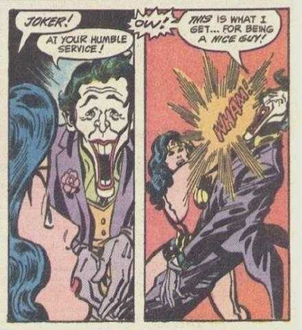 a comic strip with a comic strip of a joker and a woman