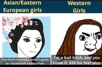 asian / eastern european girls are bad bitch, and you know it $ 50 for pie