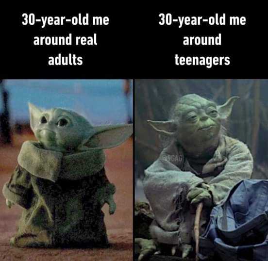 a close up of two pictures of yoda and a child