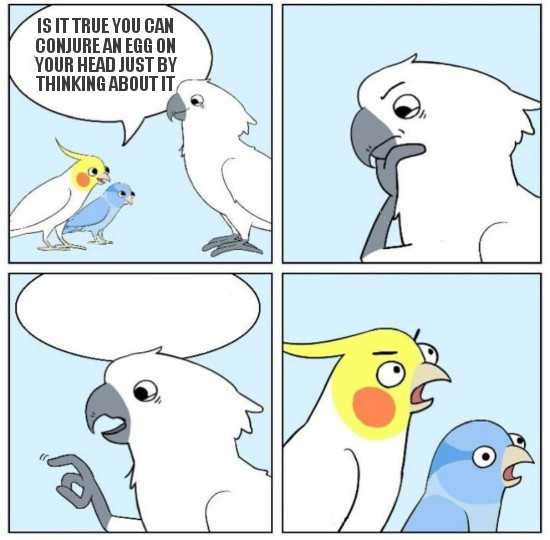 a cartoon of a bird that is talking to another bird