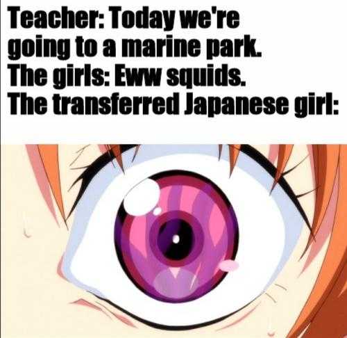 anime girl with a pink eye and a quote about the girl ' s name