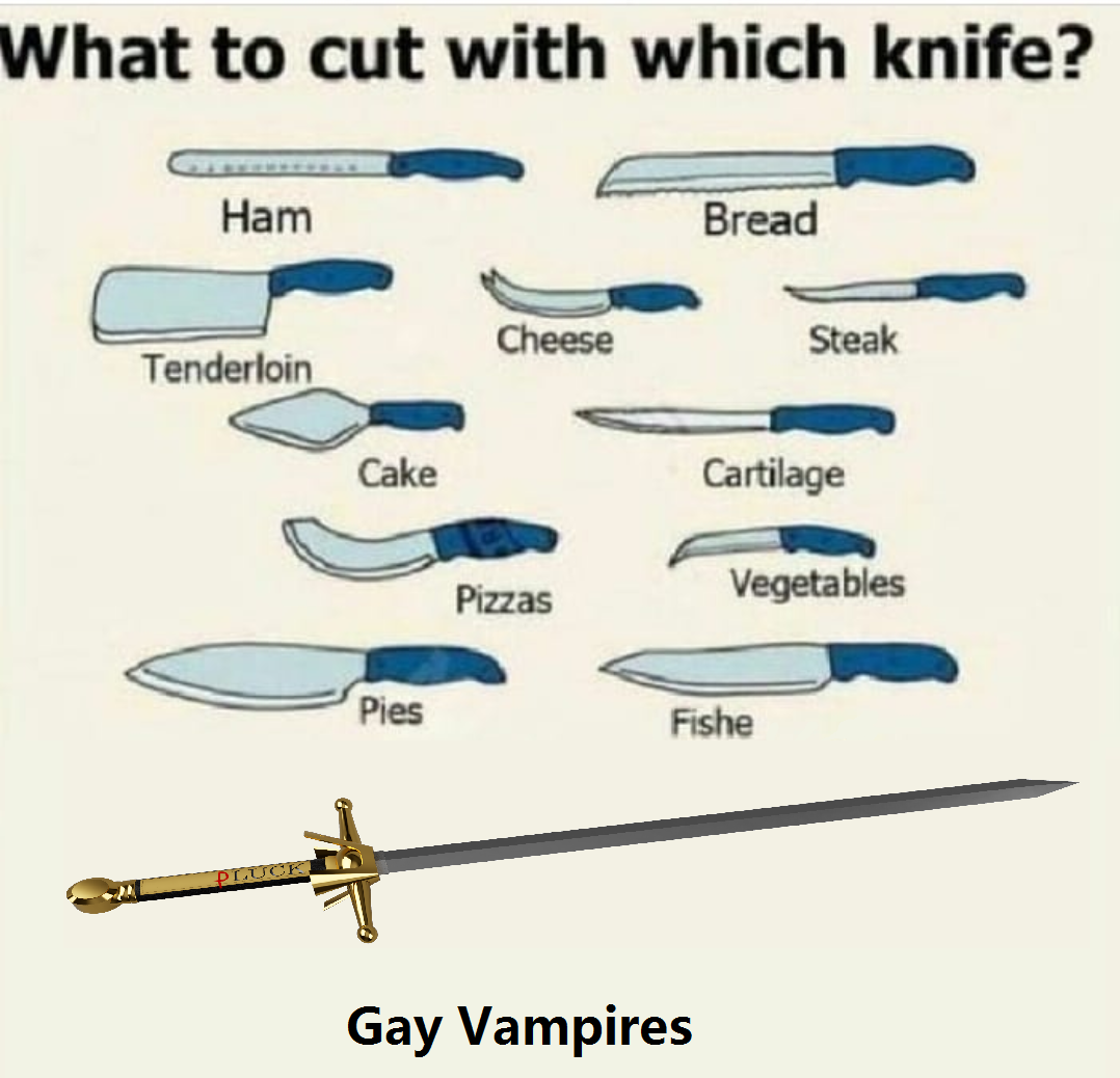 a picture illustration of a knife with different types of knives