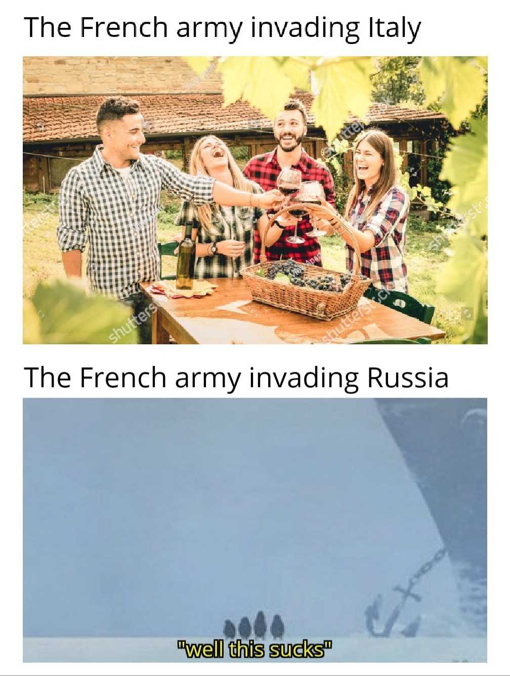 a picture taken from a facebook page of a group of people celebrating a french army in a field