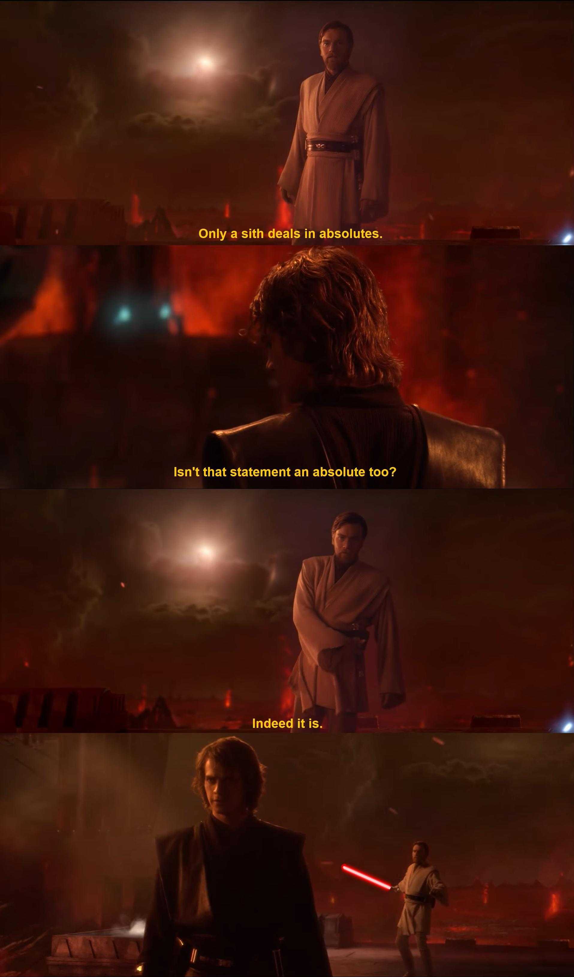 a picture of a star wars scene with a quote from the movie