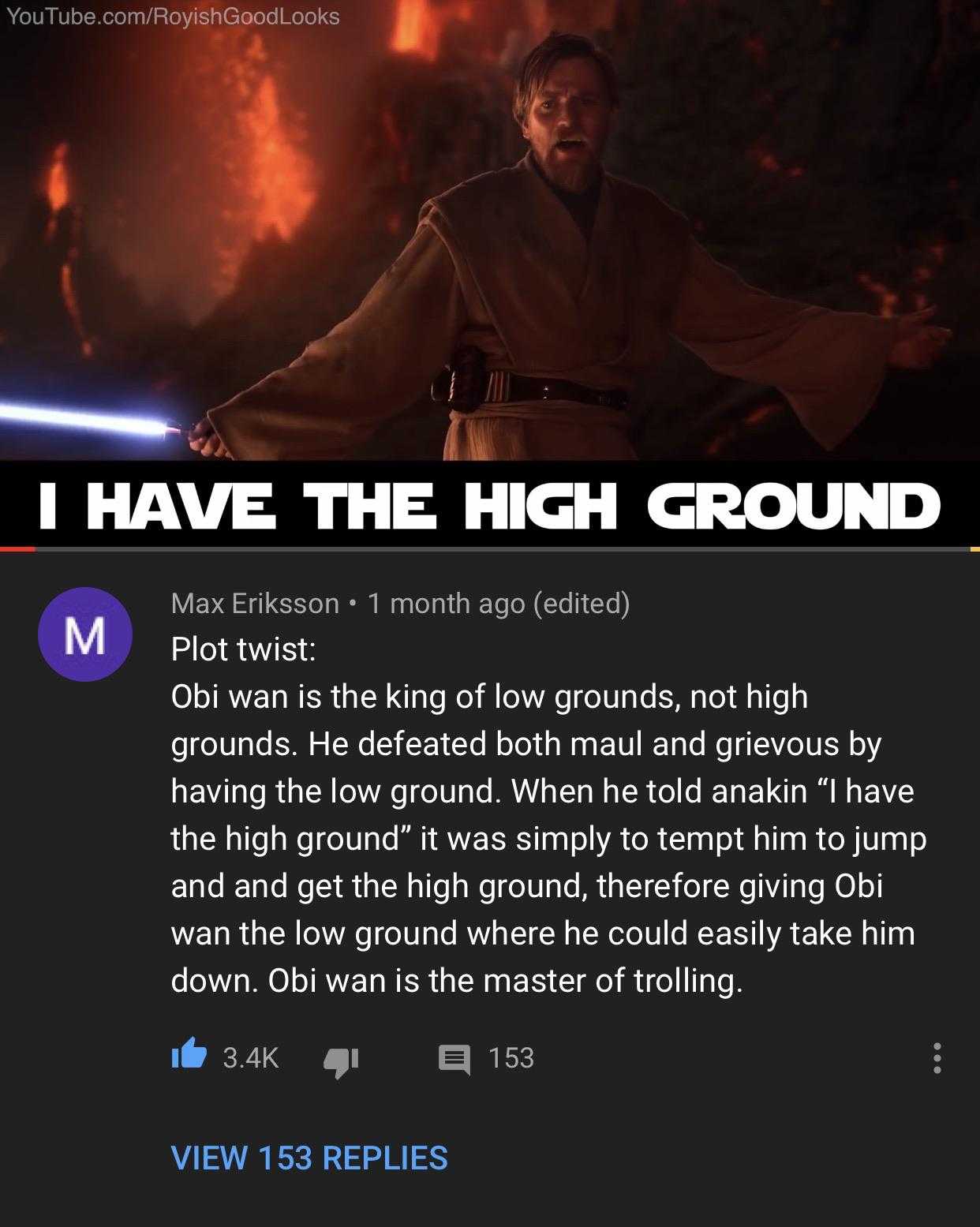 a screenshot of a star wars meme with a caption of a man in a jedi outfit