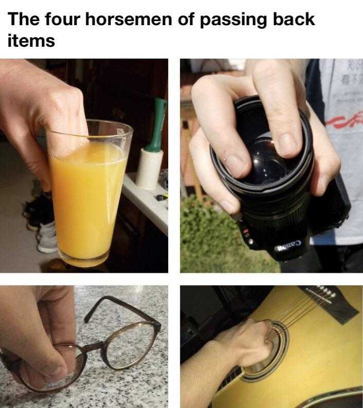 image of a person holding a glass of orange juice and a camera