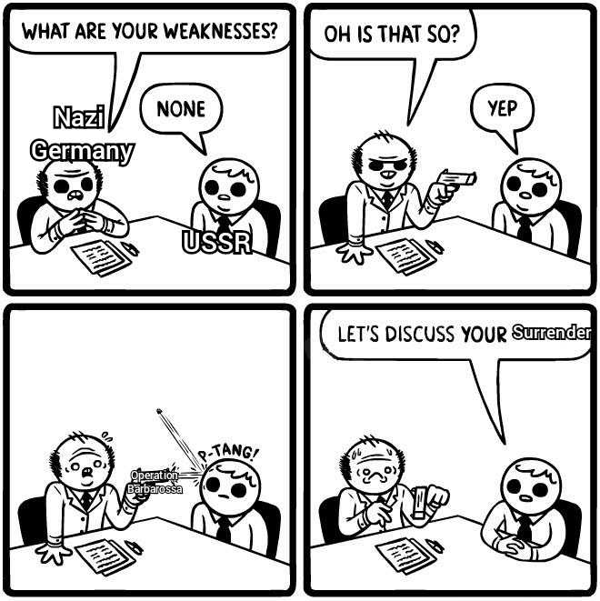 a comic strip with a cartoon of a man sitting at a desk