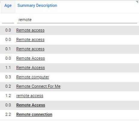 a screenshot of a cell phone with a number of remote access options