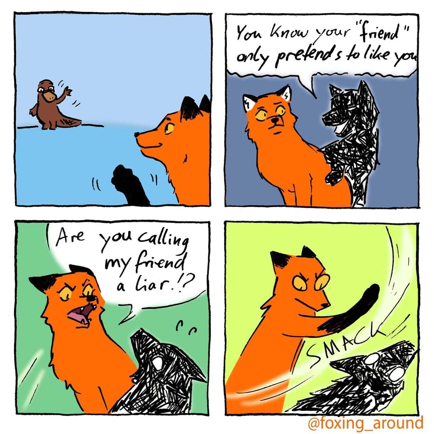 a cartoon of a cat and a dog are talking to each other