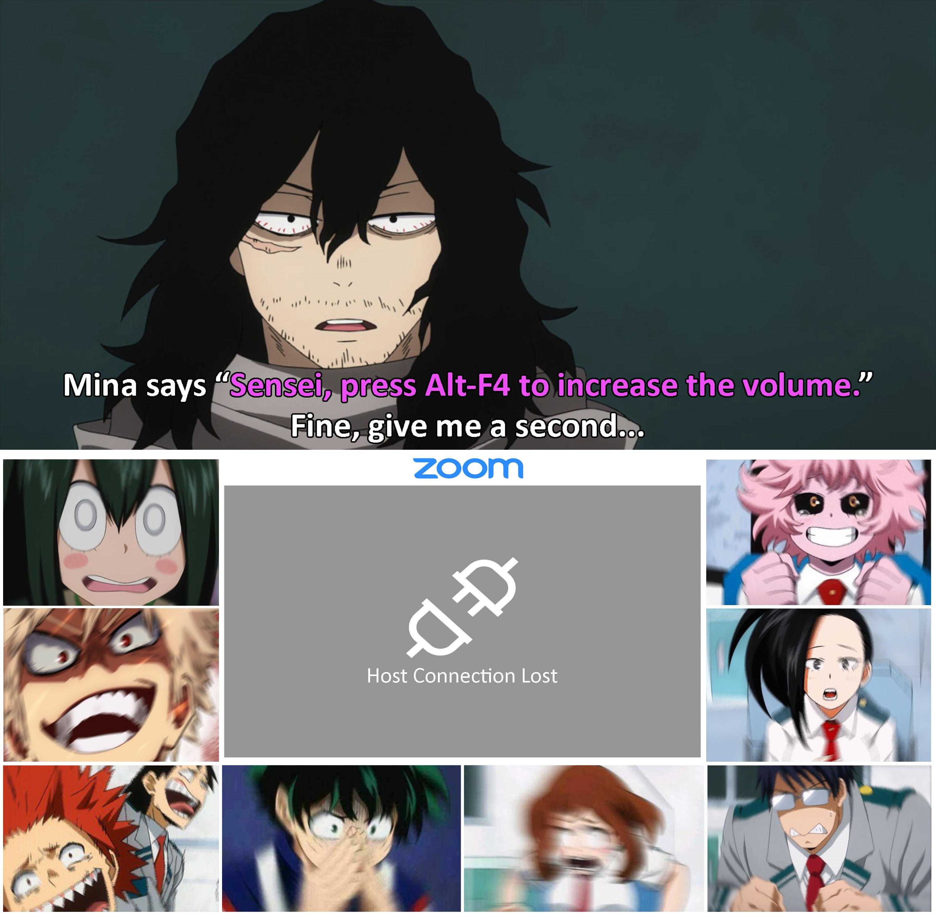 anime characters with caption caption in a collage of different expressions