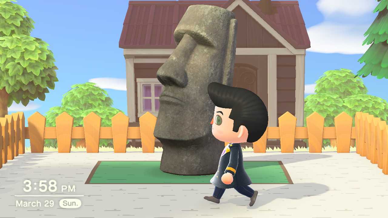 araffe walking in front of a statue in a game