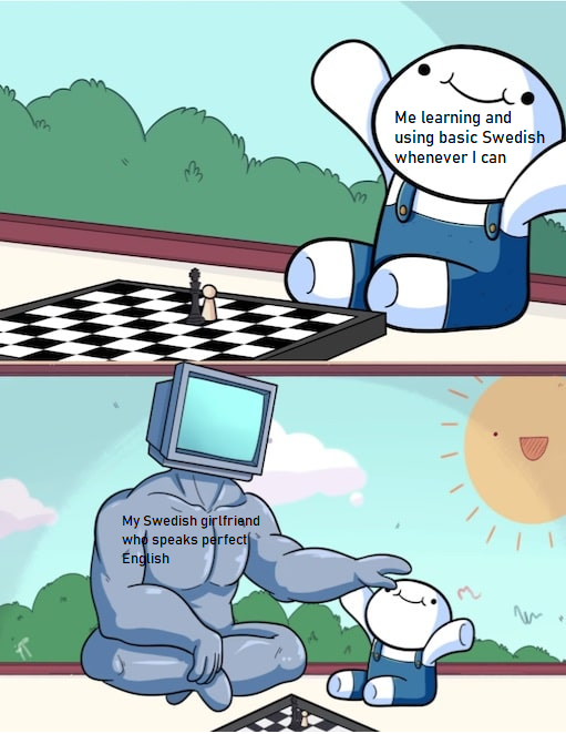 cartoon of a robot playing chess with a computer and a cat