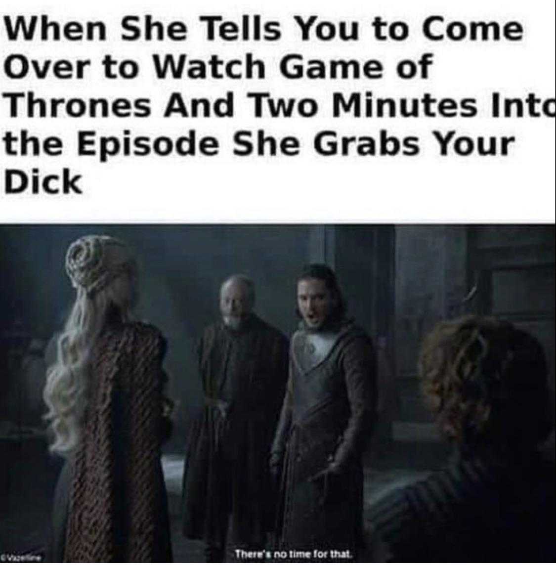 a picture taken from a game of thrones meme with a caption of a woman in a white