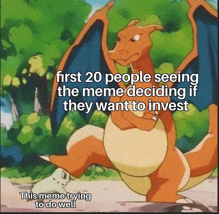 a cartoon picture of a dragon with a caption saying, first 20 people seeing the meme deciding if