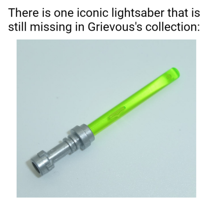 there is one iconic light saber that is still missing in grevous ' s collection