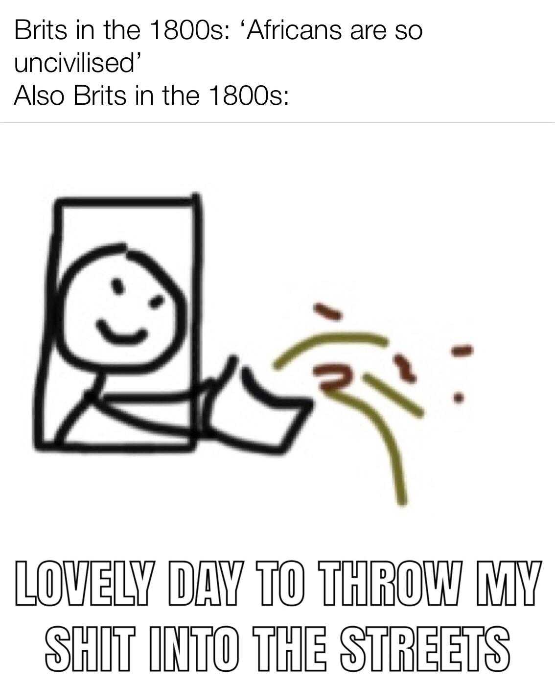 a cartoon drawing of a man throwing a piece of bread