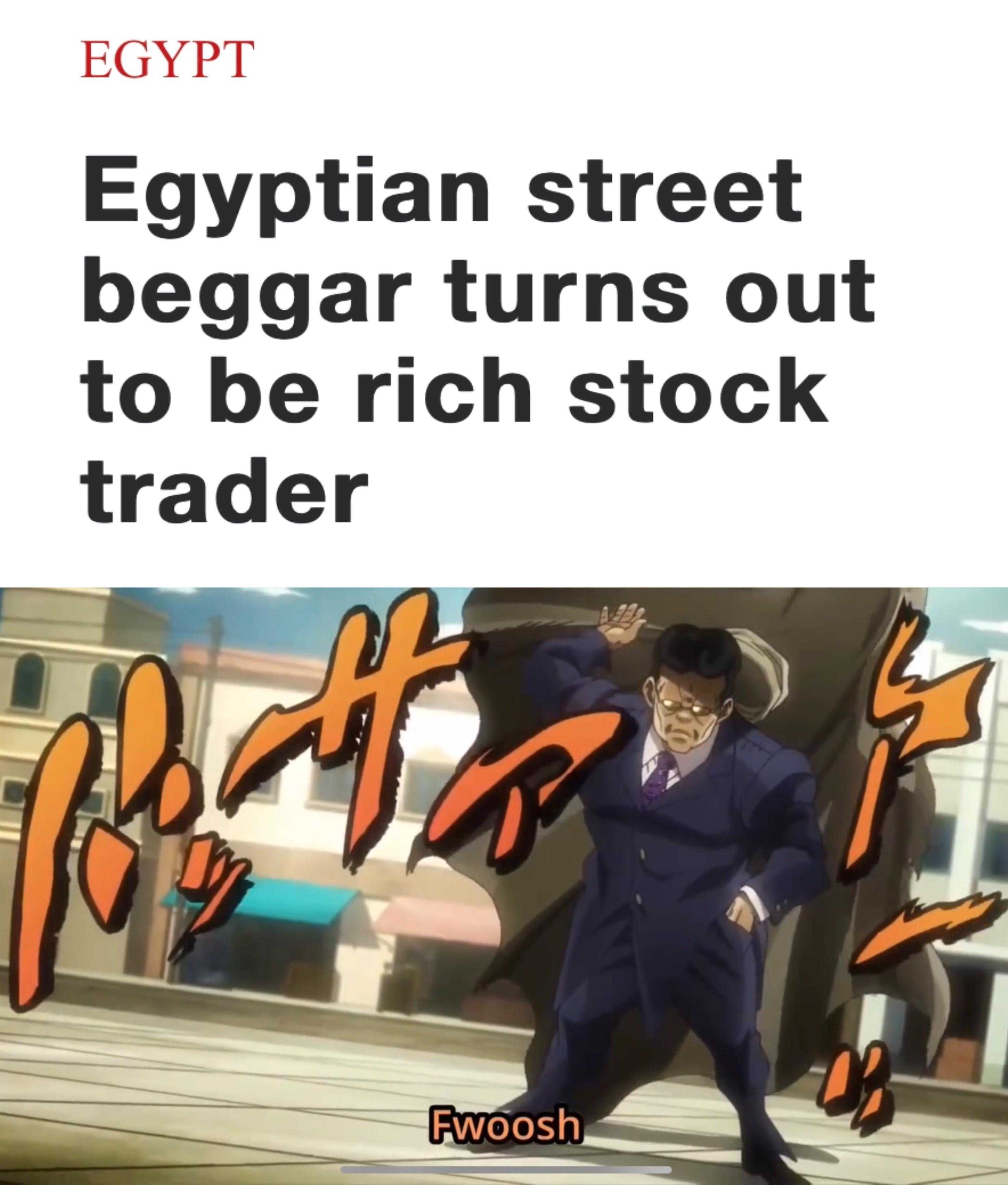 egyptian street beggar turns out to be rich stock trader