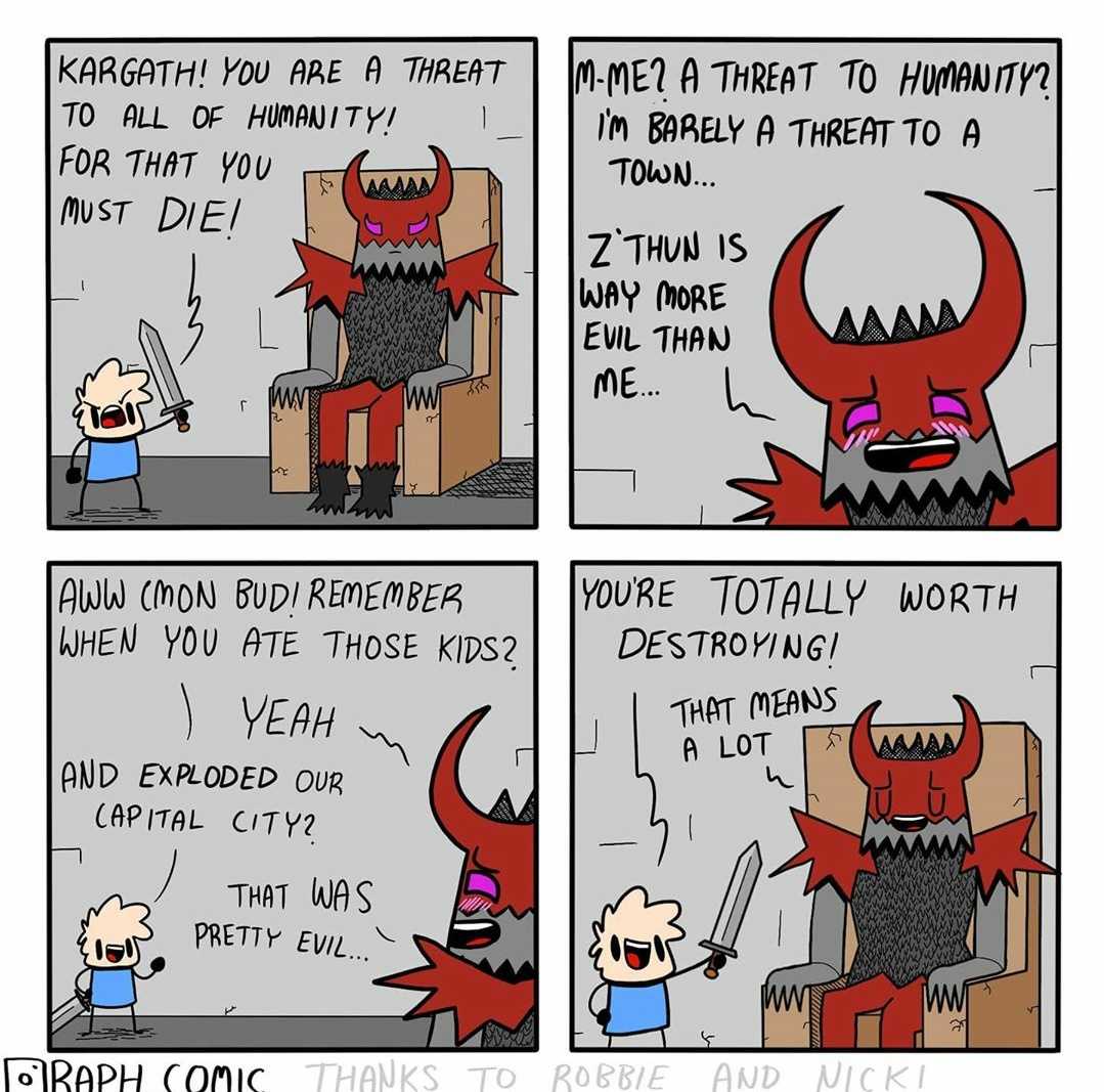 a cartoon of a comic strip with a devil and a man