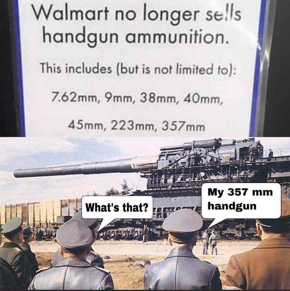 there are two pictures of a sign that says walmart no longer sells handgun ammunition