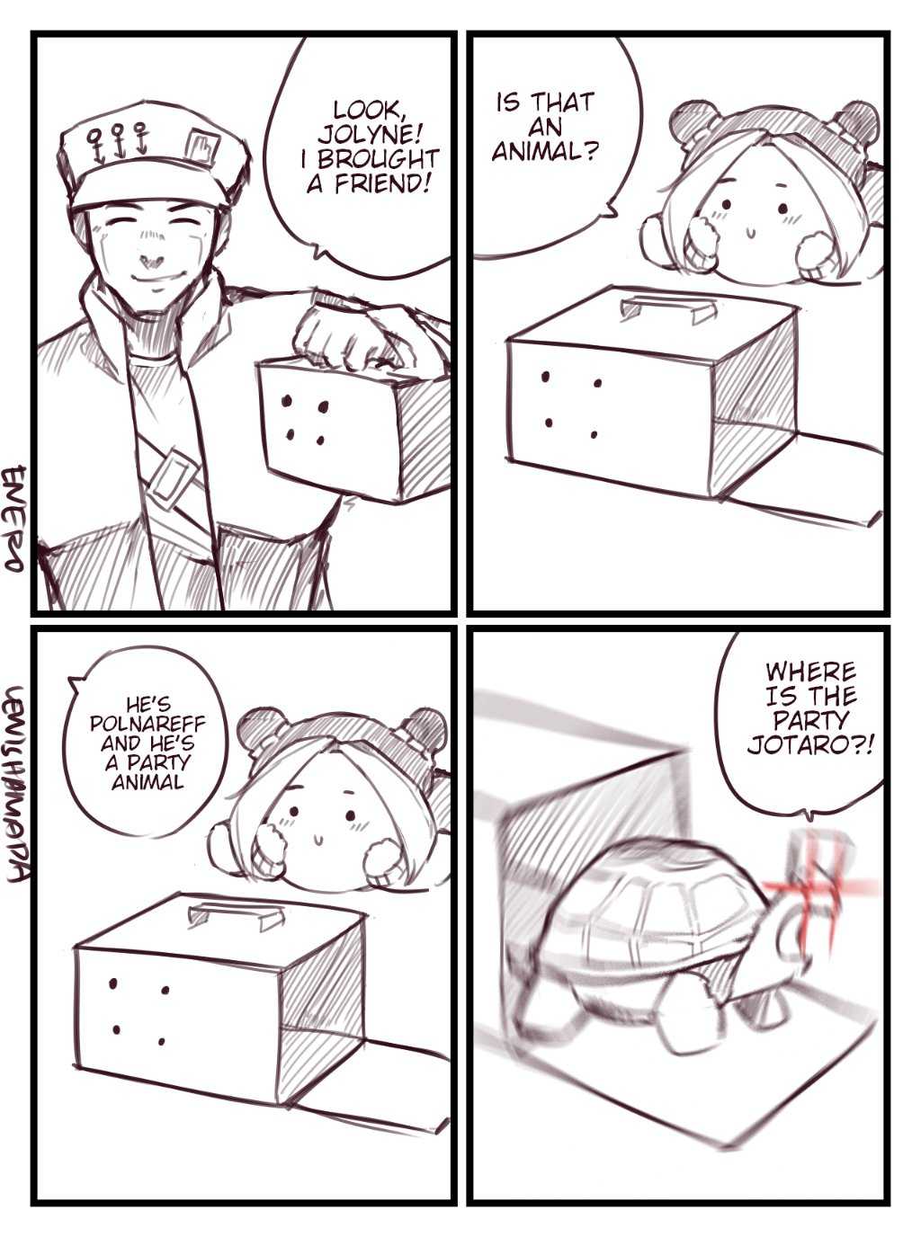 a cartoon of a comic strip with a man and a woman in a box