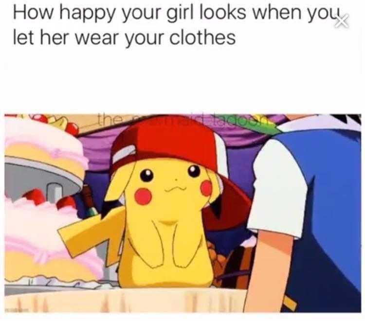 a cartoon picture of a pikachu with a hat on and a cake in front of her