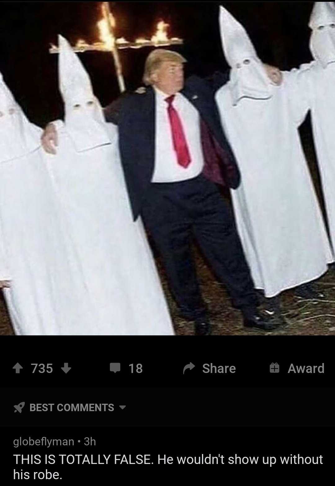 trump and his friends dressed as ghost like people