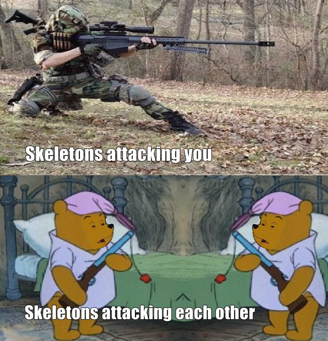 a cartoon picture of a bear with a rifle and a bear with a gun