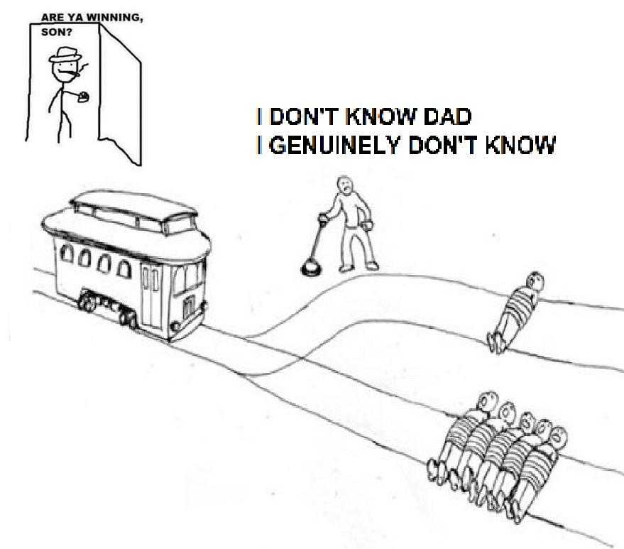 a cartoon drawing of a bus with a man standing in front of it