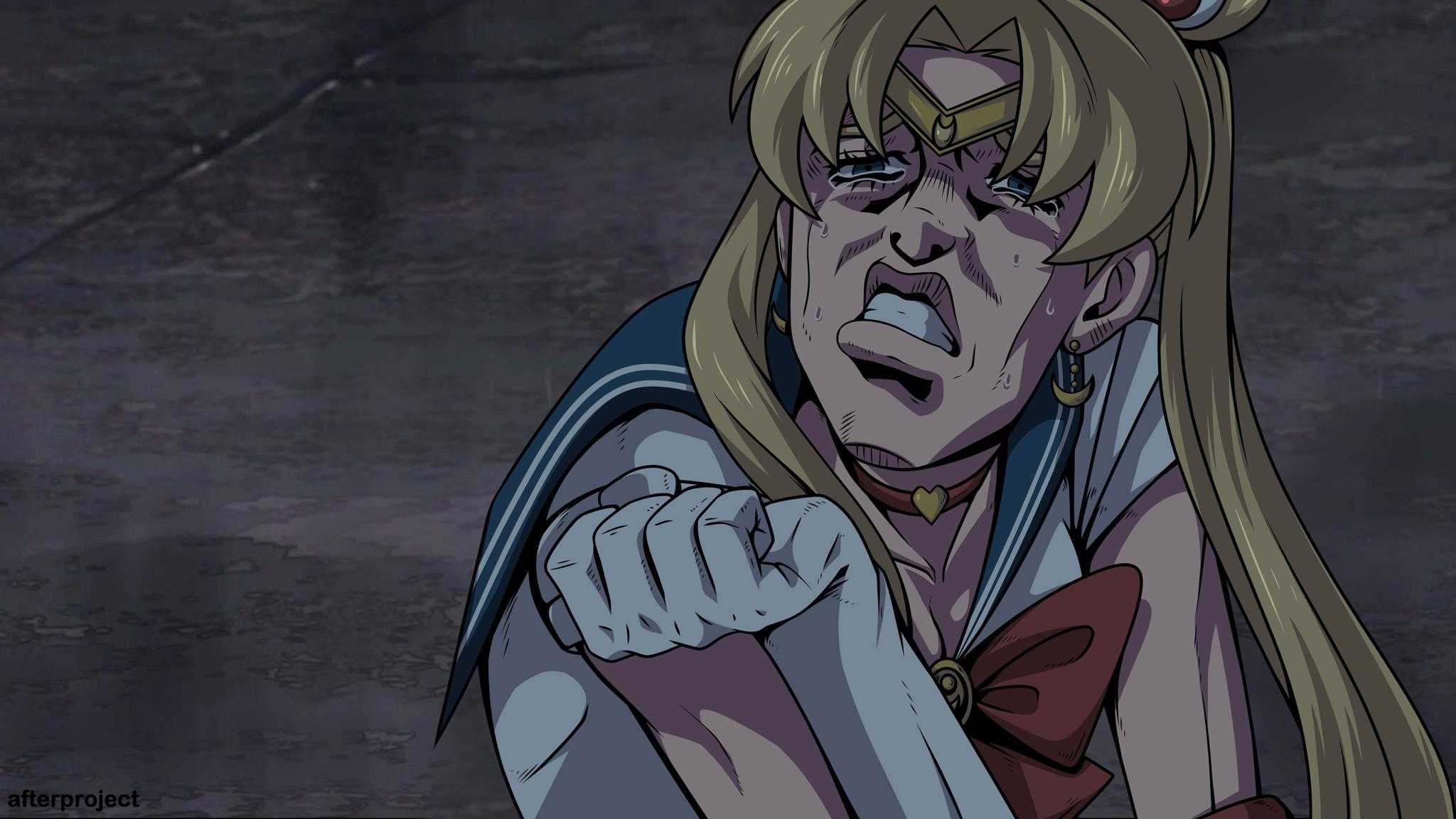 anime character with a very long blonde hair and a very angry look