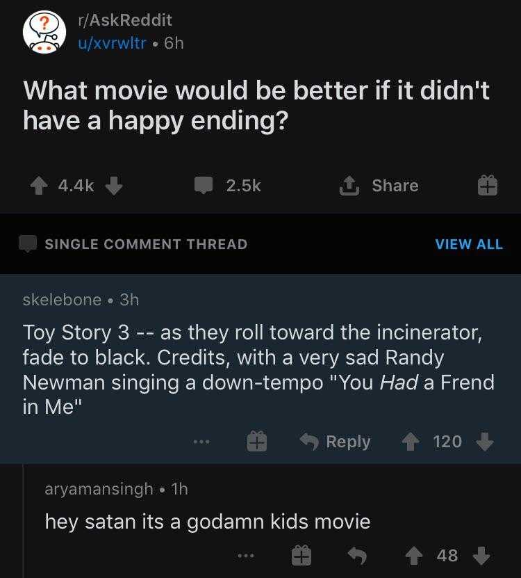 a screenshot of a tweet with a caption of a movie