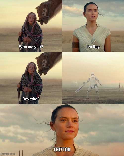 a picture taken from a star wars movie shows a woman in a white dress and a man in a brown