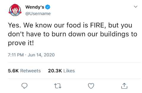 a tweet with a picture of a woman on it saying, we know our food is fire but