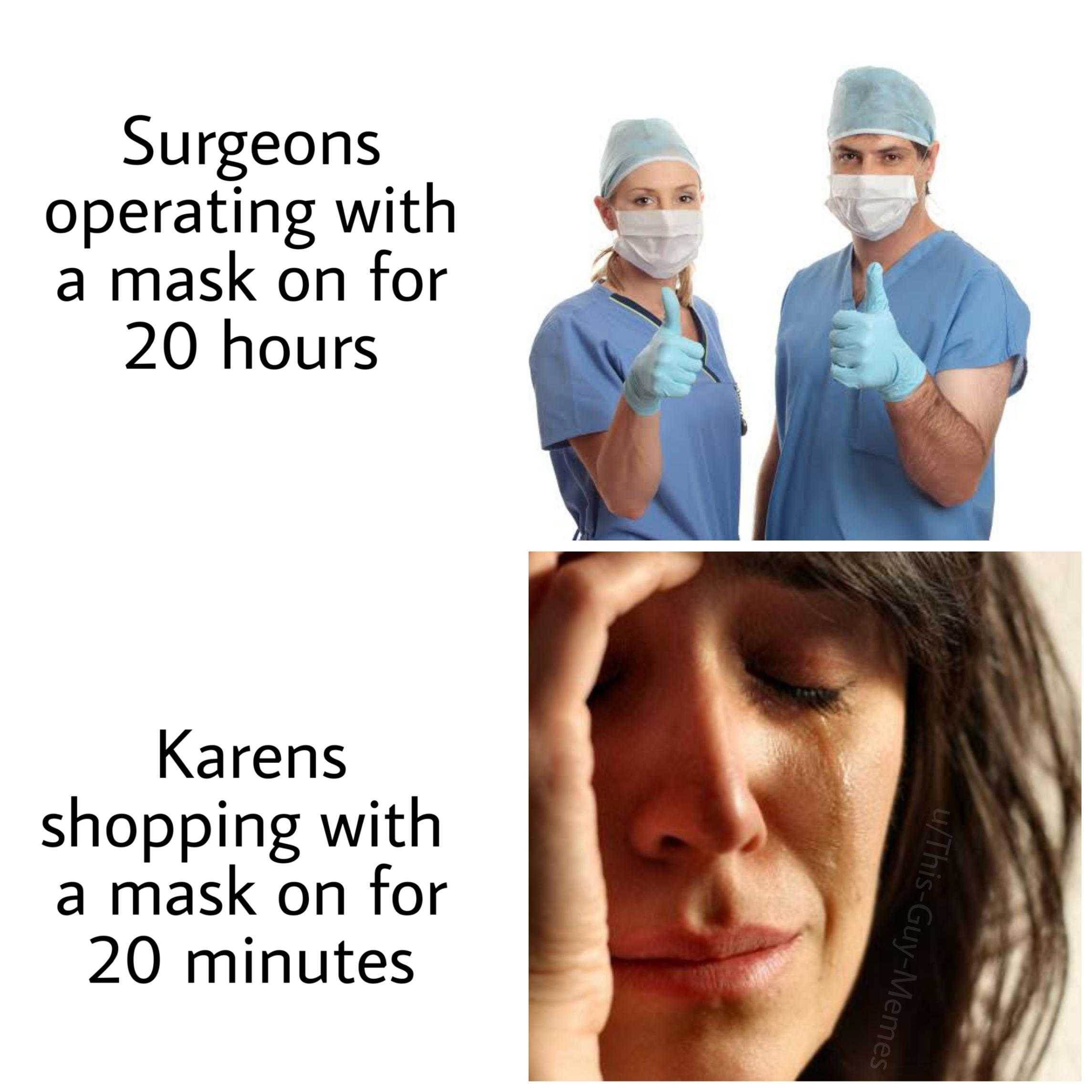 image of a woman with a surgical mask and a man in scrubs