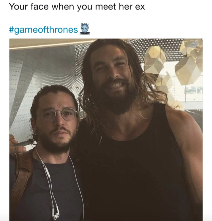 araff and a man with long hair and beards posing for a picture