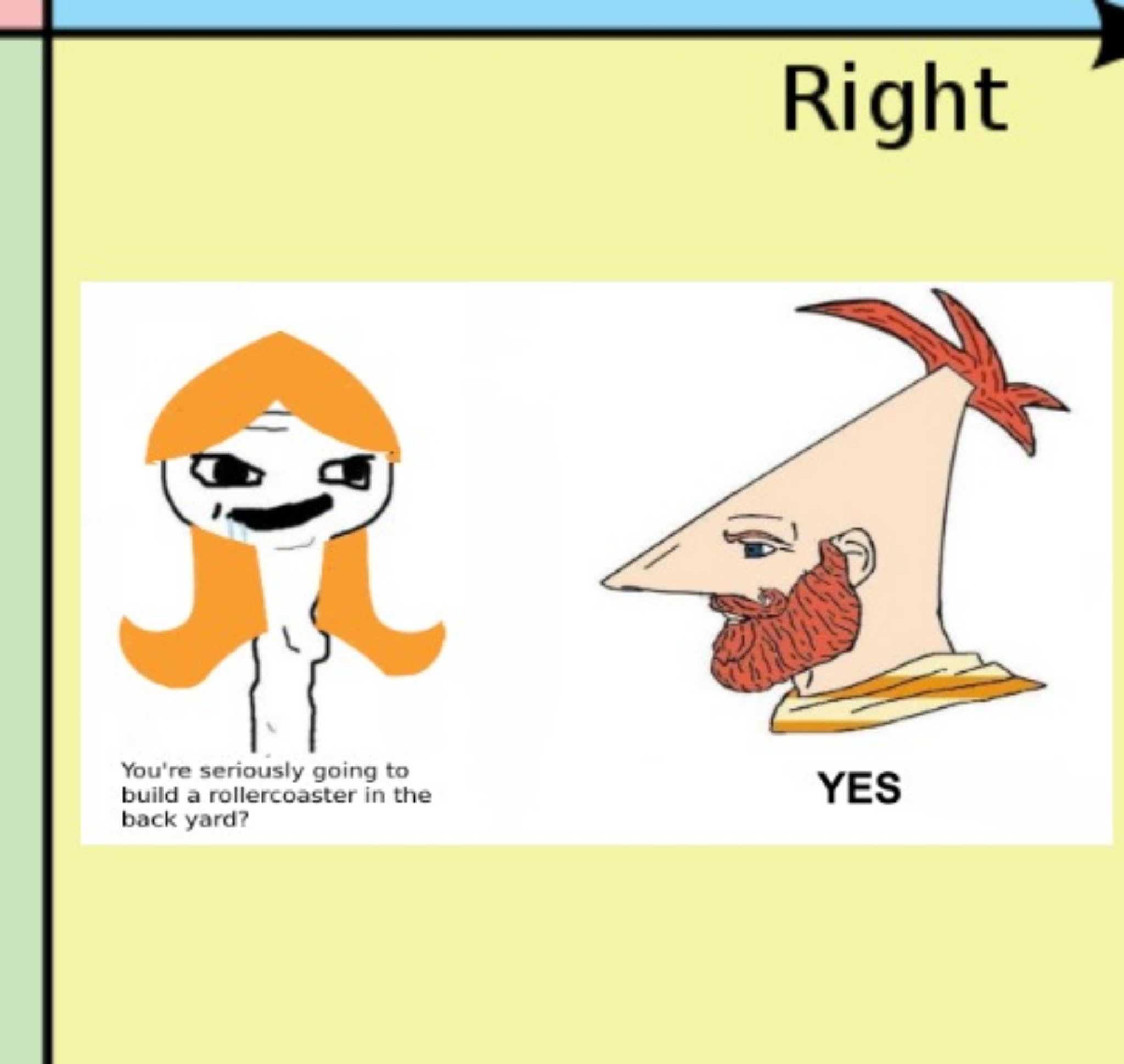 a cartoon picture of a man and woman with a beard and a mustache