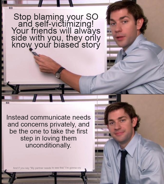 there is a man that is pointing to a sign that says stop planning your so and self - victimizing your friends with always know what you ' re