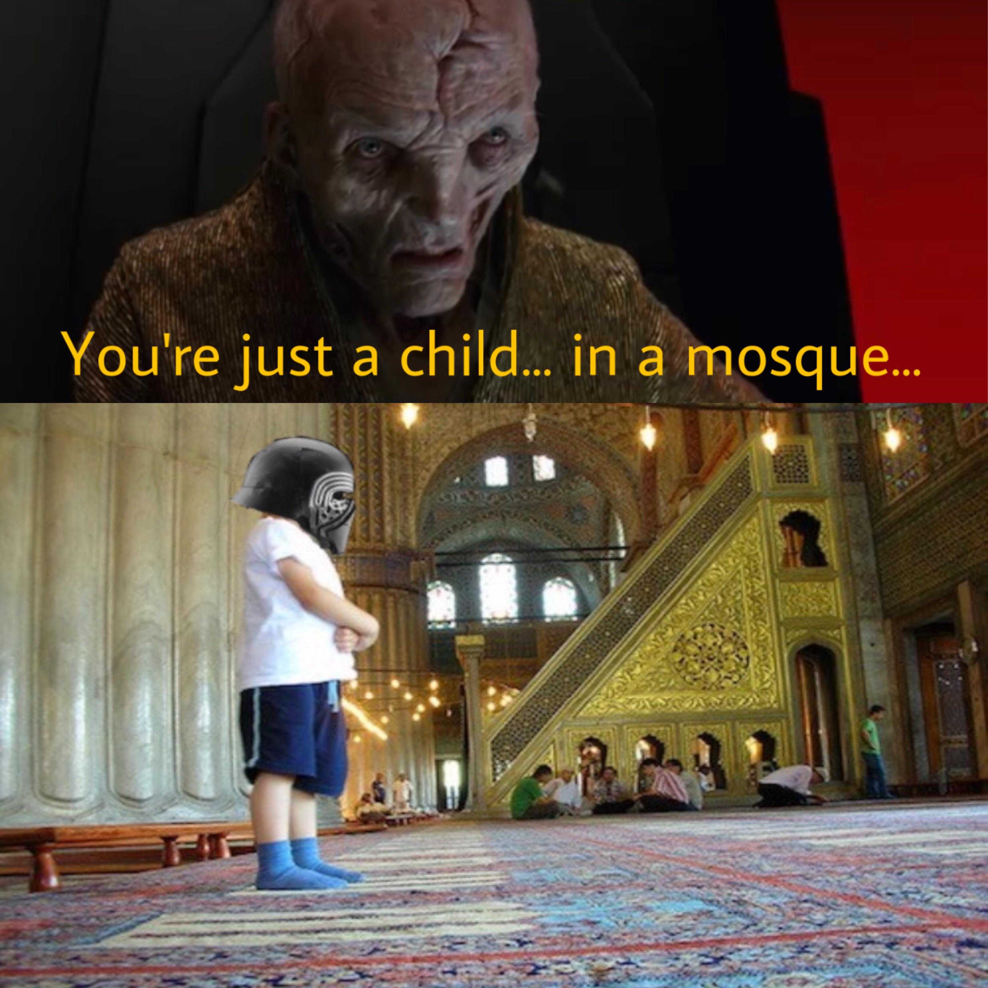 a picture taken from a video of a child in a mosque